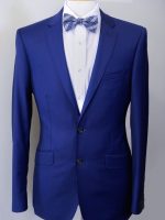 AutoGraf - Cobalt Blue 2 button Slim Fit 100% Superfine Wool Suit.